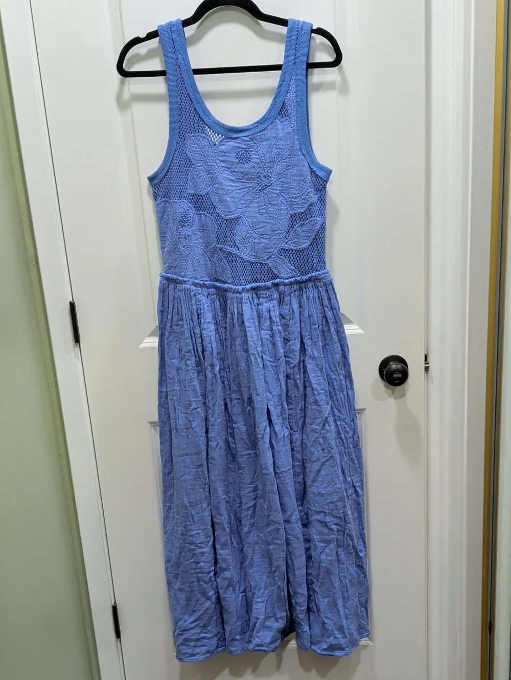 Free People Periwinkle Blue Crochet Tank Midi Dress
